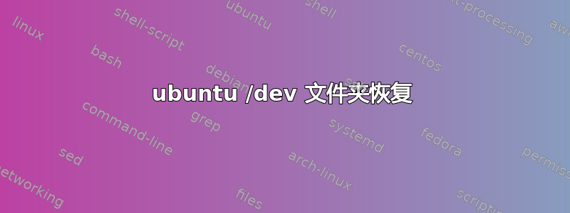 ubuntu /dev 文件夹恢复