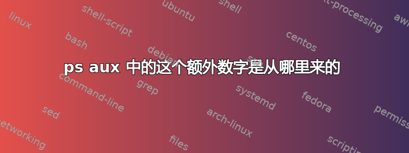 ps aux 中的这个额外数字是从哪里来的