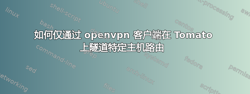 如何仅通过 openvpn 客户端在 Tomato 上隧道特定主机路由 