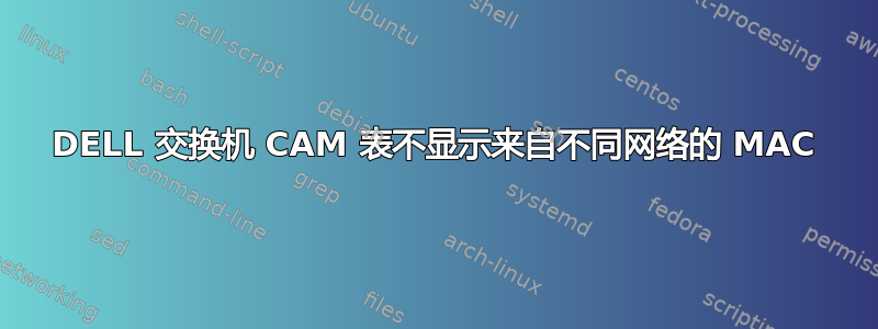 DELL 交换机 CAM 表不显示来自不同网络的 MAC