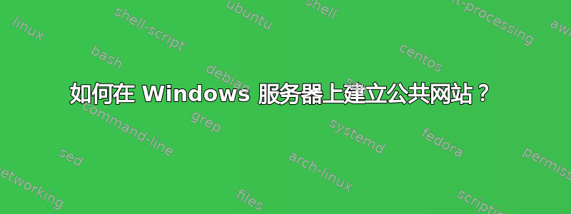 如何在 Windows 服务器上建立公共网站？