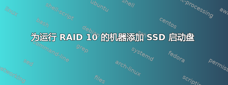 为运行 RAID 10 的机器添加 SSD 启动盘