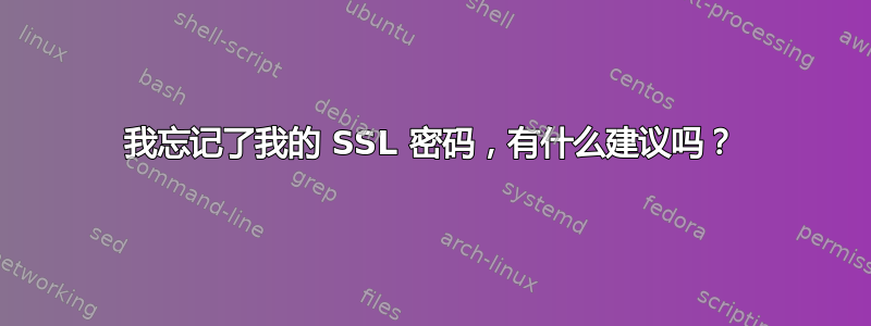 我忘记了我的 SSL 密码，有什么建议吗？