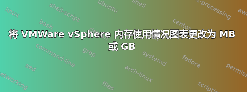 将 VMWare vSphere 内存使用情况图表更改为 MB 或 GB