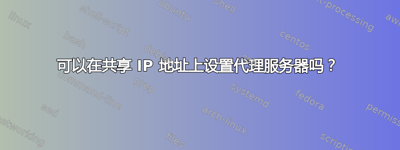 可以在共享 IP 地址上设置代理服务器吗？