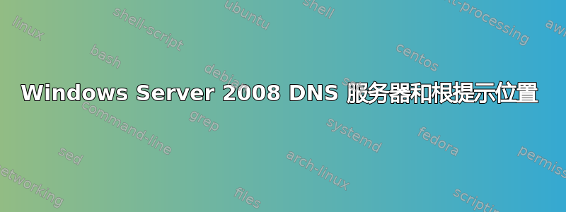 Windows Server 2008 DNS 服务器和根提示位置