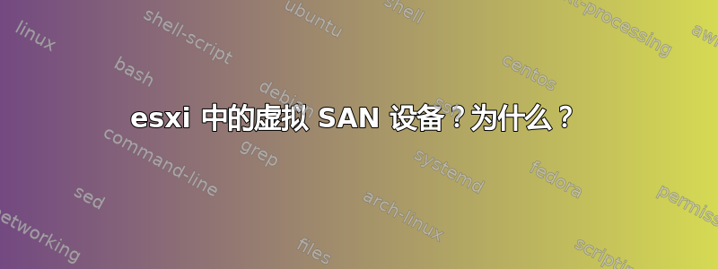 esxi 中的虚拟 SAN 设备？为什么？