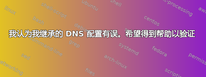 我认为我继承的 DNS 配置有误。希望得到帮助以验证