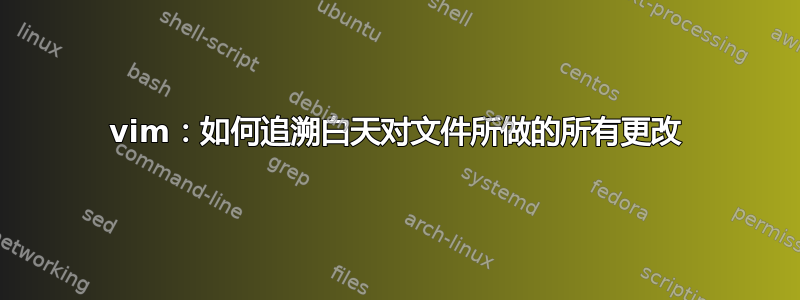 vim：如何追溯白天对文件所做的所有更改