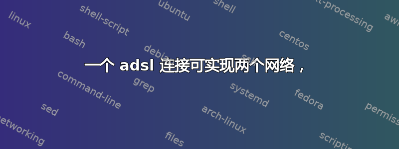 一个 adsl 连接可实现两个网络，