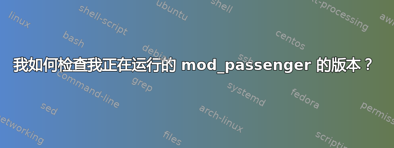 我如何检查我正在运行的 mod_passenger 的版本？