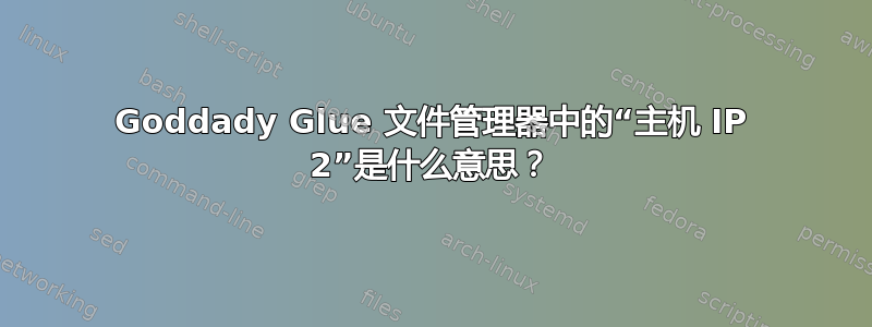 Goddady Glue 文件管理器中的“主机 IP 2”是什么意思？