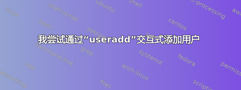 我尝试通过“useradd”交互式添加用户