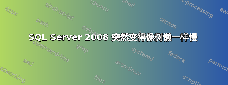 SQL Server 2008 突然变得像树懒一样慢