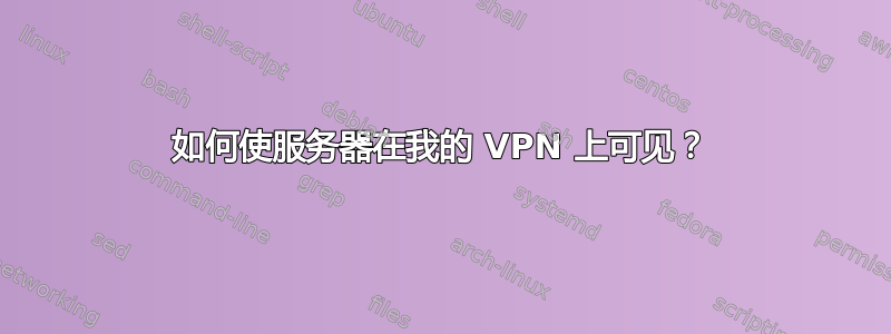 如何使服务器在我的 VPN 上可见？