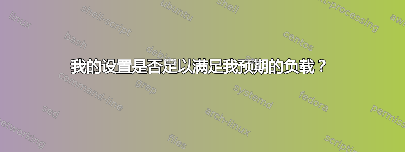 我的设置是否足以满足我预期的负载？