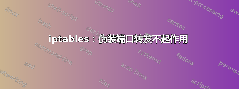 iptables：伪装端口转发不起作用