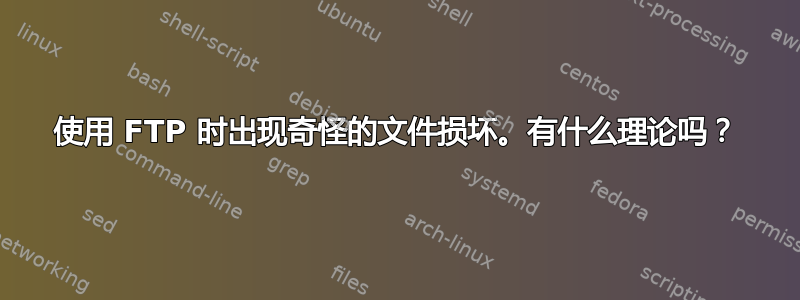 使用 FTP 时出现奇怪的文件损坏。有什么理论吗？