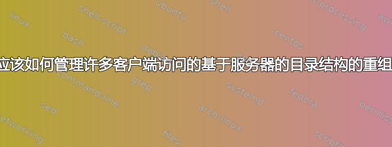 我应该如何管理许多客户端访问的基于服务器的目录结构的重组？