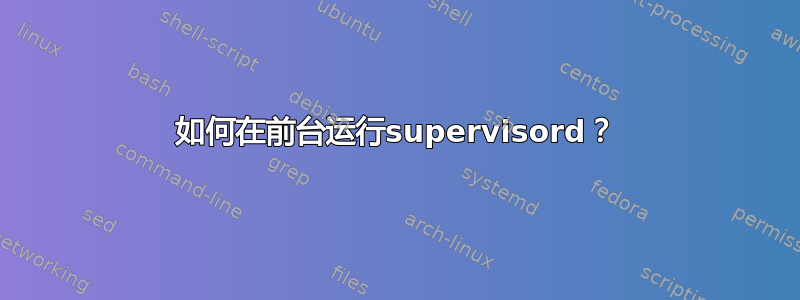 如何在前台运行supervisord？