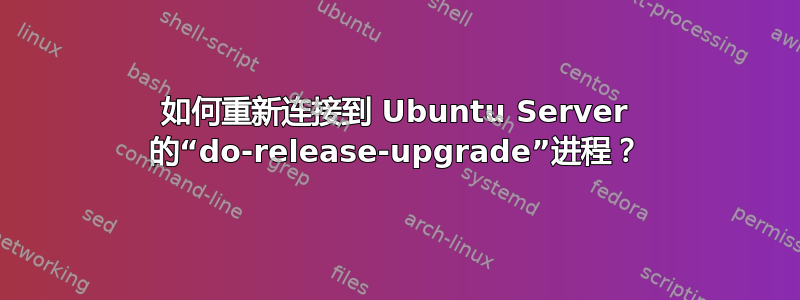 如何重新连接到 Ubuntu Server 的“do-release-upgrade”进程？