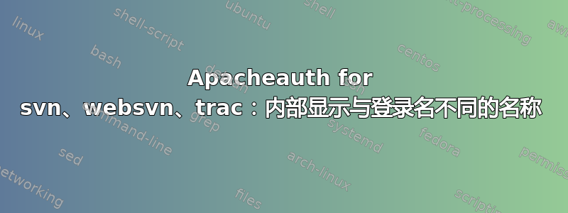 Apacheauth for svn、websvn、trac：内部显示与登录名不同的名称