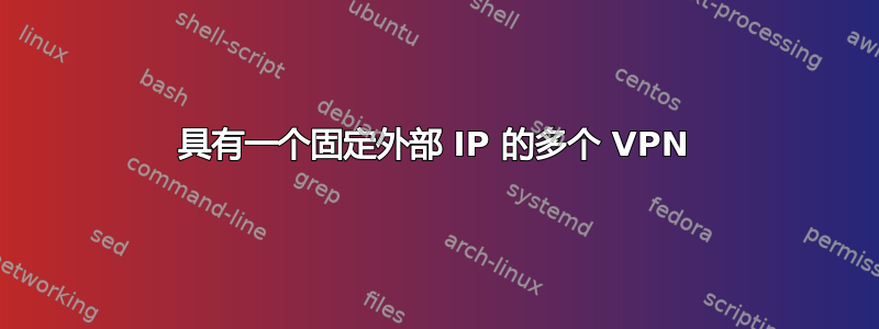 具有一个固定外部 IP 的多个 VPN