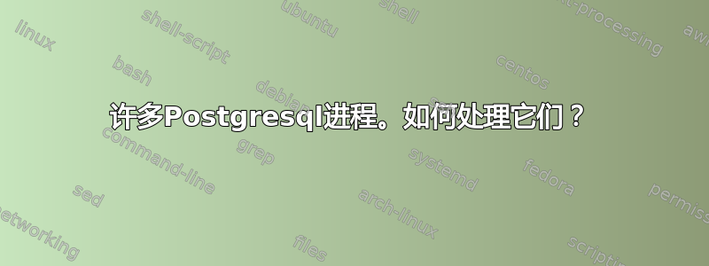 许多Postgresql进程。如何处理它们？