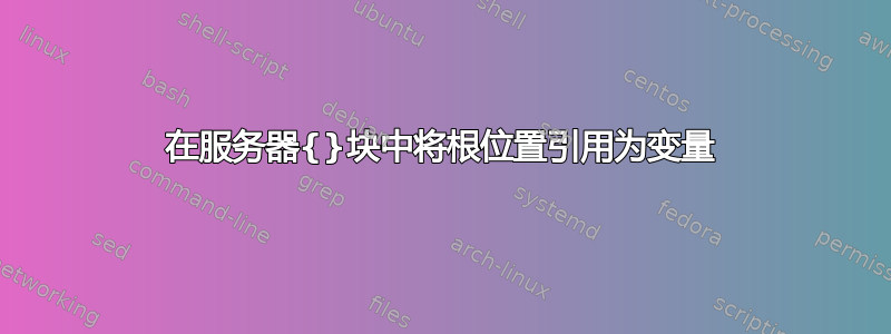 在服务器{}块中将根位置引用为变量