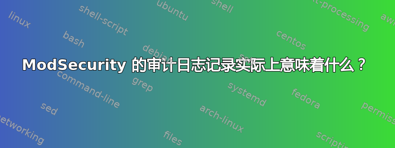 ModSecurity 的审计日志记录实际上意味着什么？