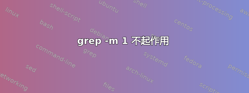 grep -m 1 不起作用