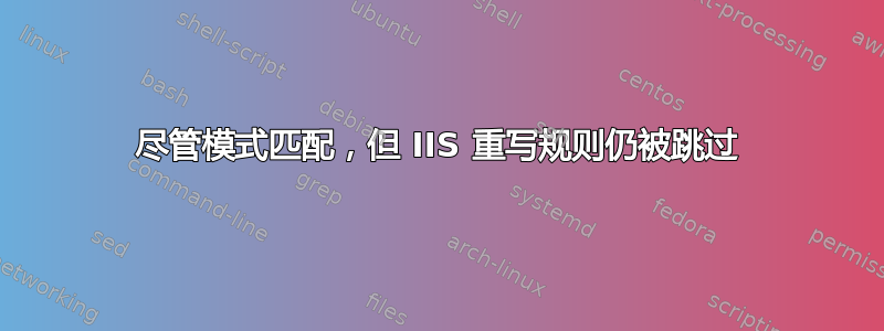 尽管模式匹配，但 IIS 重写规则仍被跳过