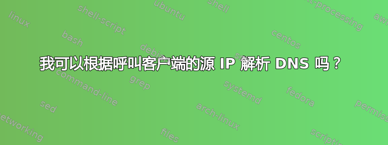 我可以根据呼叫客户端的源 IP 解析 DNS 吗？