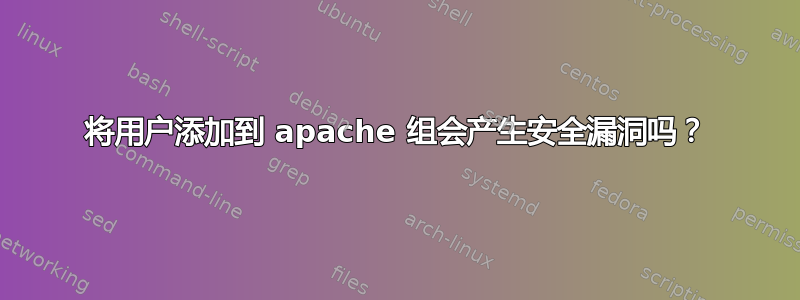 将用户添加到 apache 组会产生安全漏洞吗？