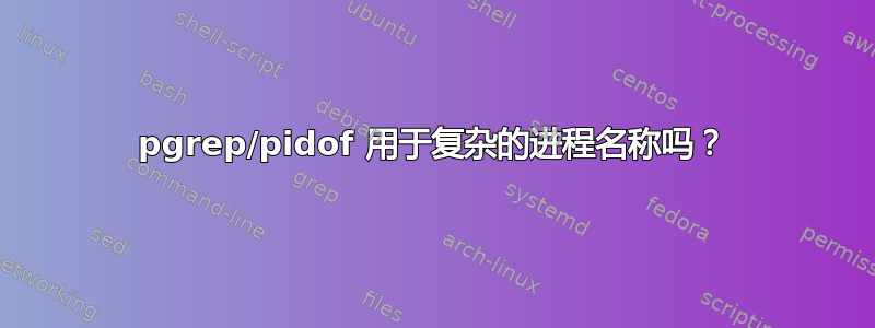 pgrep/pidof 用于复杂的进程名称吗？