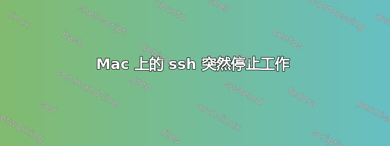 Mac 上的 ssh 突然停止工作