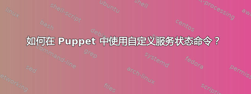 如何在 Puppet 中使用自定义服务状态命令？