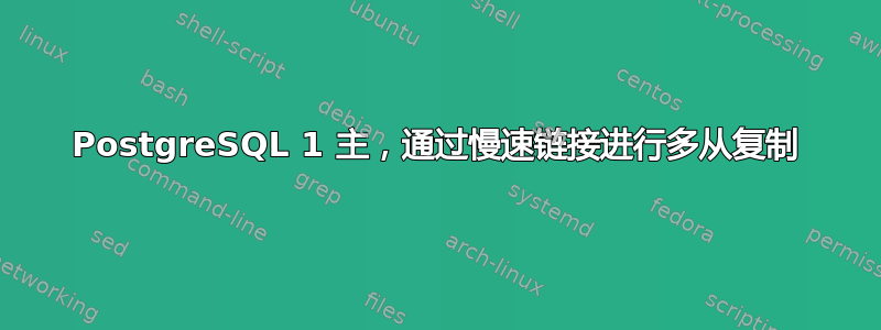 PostgreSQL 1 主，通过慢速链接进行多从复制