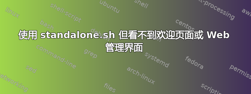 使用 standalone.sh 但看不到欢迎页面或 Web 管理界面