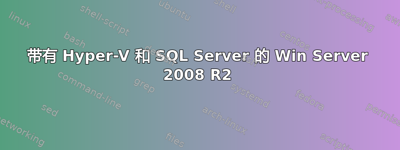 带有 Hyper-V 和 SQL Server 的 Win Server 2008 R2