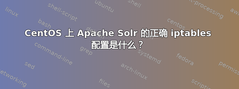 CentOS 上 Apache Solr 的正确 iptables 配置是什么？