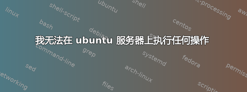 我无法在 ubuntu 服务器上执行任何操作