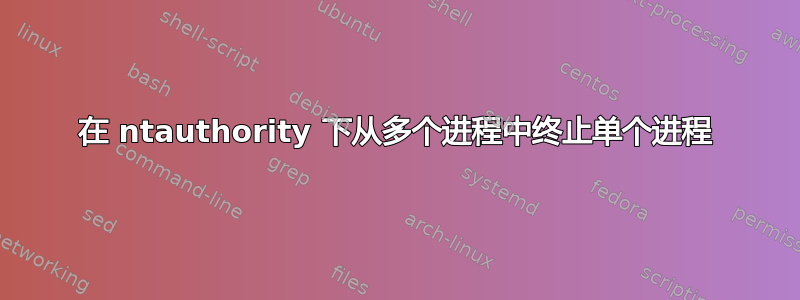 在 ntauthority 下从多个进程中终止单个进程