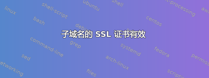 子域名的 SSL 证书有效