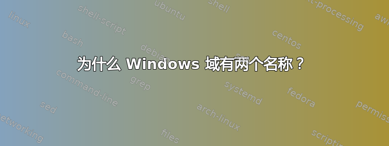 为什么 Windows 域有两个名称？