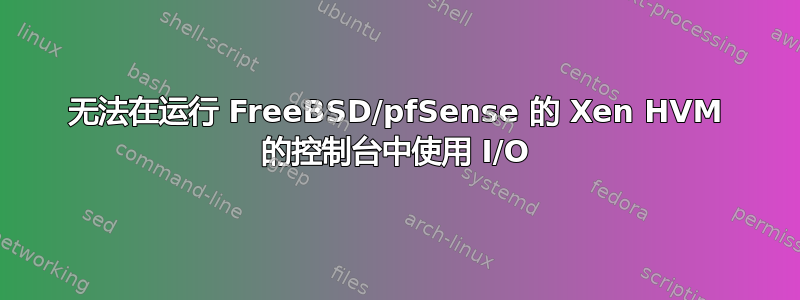 无法在运行 FreeBSD/pfSense 的 Xen HVM 的控制台中使用 I/O