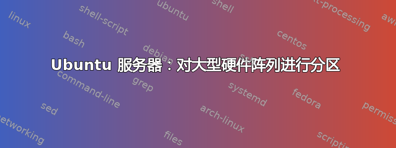 Ubuntu 服务器：对大型硬件阵列进行分区