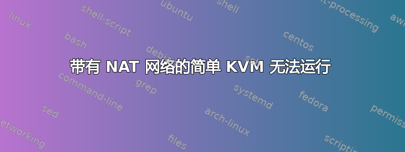 带有 NAT 网络的简单 KVM 无法运行