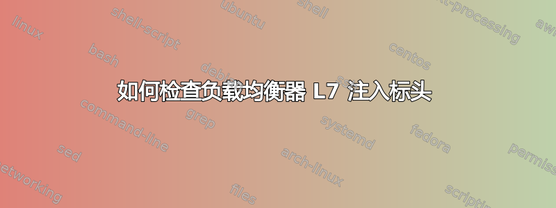 如何检查负载均衡器 L7 注入标头