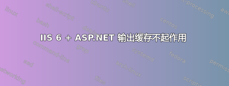 IIS 6 + ASP.NET 输出缓存不起作用